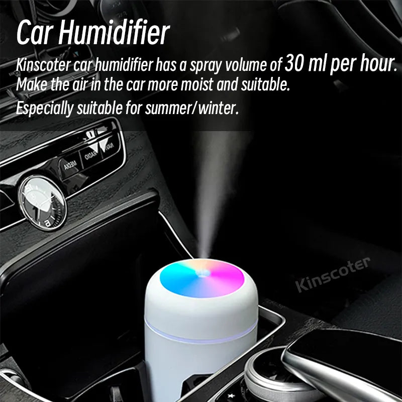 Mini humidificateur d'air ultrasonique de 300ML, lumière romantique, diffuseur d'huile essentielle USB, purificateur de voiture, brumisateur d'arôme et d'anions