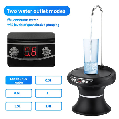 Water Pump with Tray Dual-purpose Quantitative Water Pressure Device Mineral Water Buckets Electric Automatic Water Dispenser