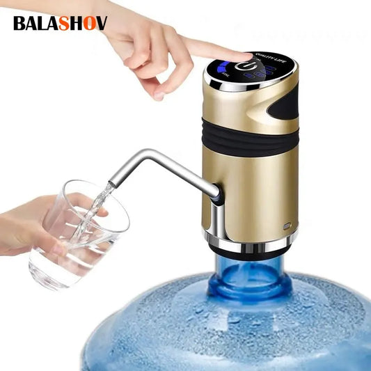 Fuente de agua USB, bomba de agua portátil con carga eléctrica, dispensador de galones, interruptor de botella para beber, botón táctil de carga silenciosa