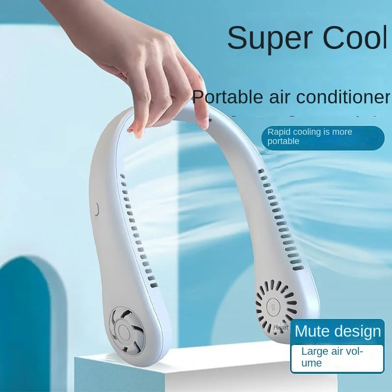 1PC ventilateur longue batterie Lif nouveau Mini cou Portable sans lame cou suspendu Rechargeable refroidisseur d'air 3 vitesses Mini ventilateur de Sport d'été