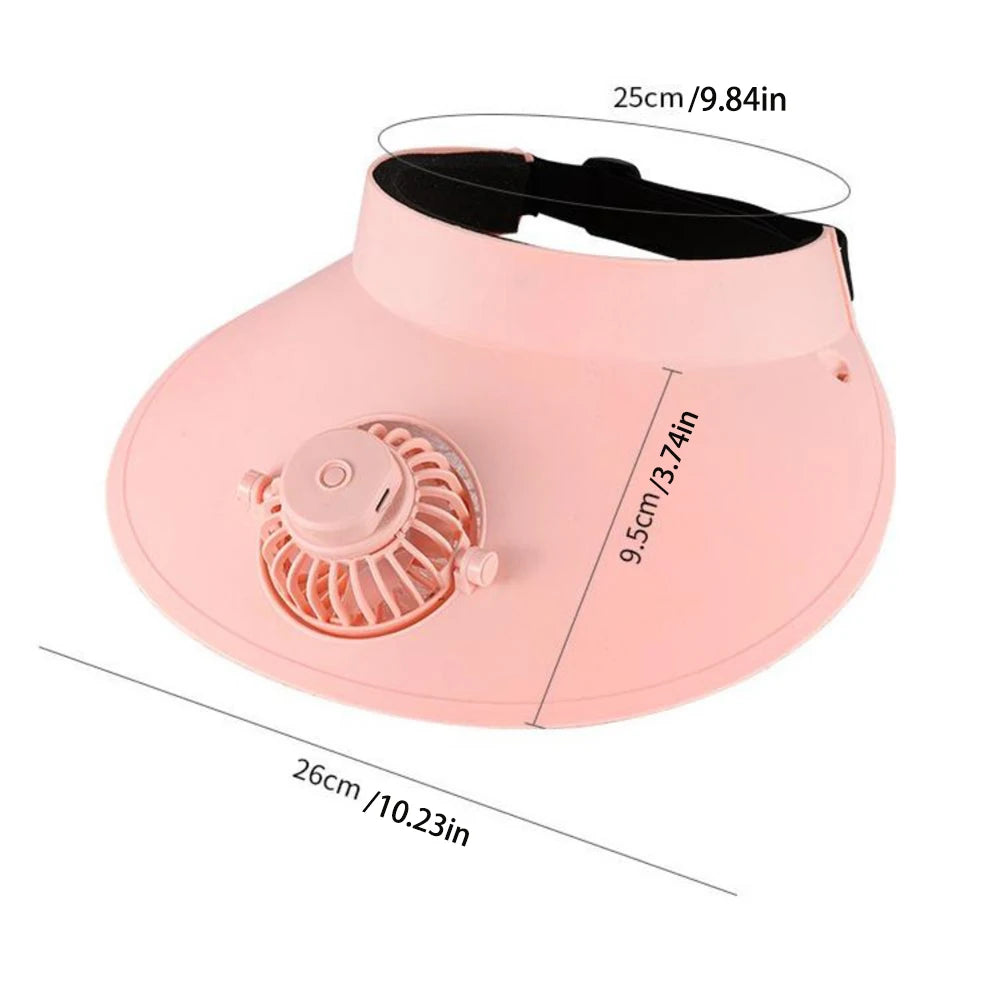 Capuchon de ventilateur 1 pièce, ventilateur pare-soleil et protection solaire d'été, ventilateur de chapeau avec cordon d'alimentation USB rotatif pour l'extérieur, fournitures d'été, vitesse du vent à trois vitesses