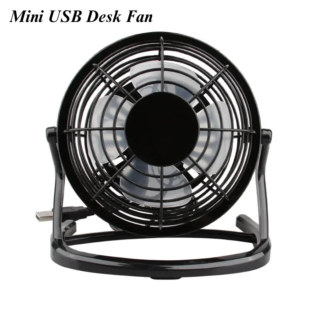 180 ° USB ventilateur silencieux refroidisseur de bureau pour ordinateur portable ordinateur de bureau Ofiice été ventilateur de refroidissement 4 pales rotatif USB Mini ventilateurs prise