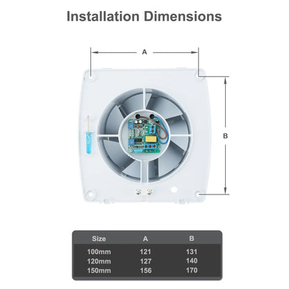 2023 230V conduit 4 "100MM minuterie Humidistat douche intelligente toilette salle de bains extracteur ventilateur d'extraction avec capteur d'humidité