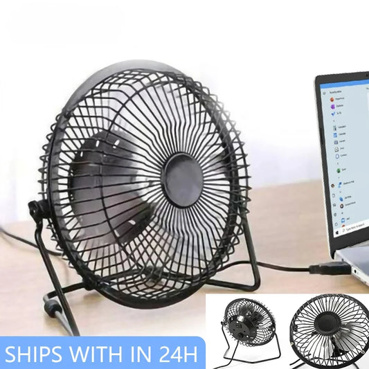 MINI ventilateur de bureau silencieux, USB, vent fort, rotatif à 360 degrés, refroidissement d'été, Portable, pour ordinateur Portable, Notebook, 4 pouces