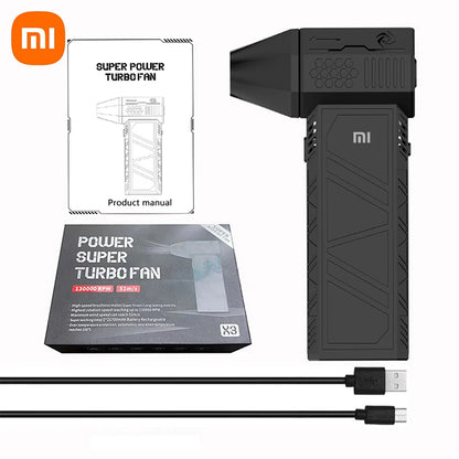 Xiaomi X3 ventilador violento Mini Turbo Jet ventilador de mano Motor sin escobillas de tercera generación 130.000 RPM velocidad del viento 52 m/s ventiladores de conducto