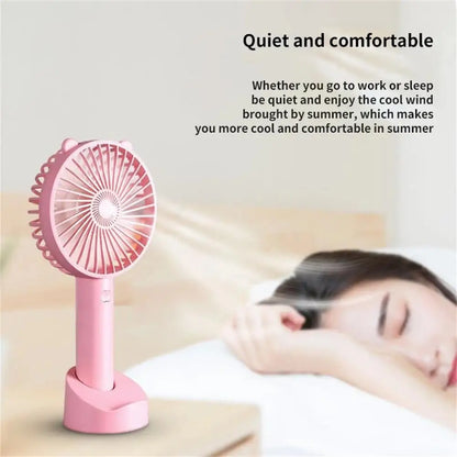 USB Mini Handheld Fan Cooler Portable Small Charging Fan Mini Silent Charging Desk Dormitory Office Student Gifts Long Enduranc