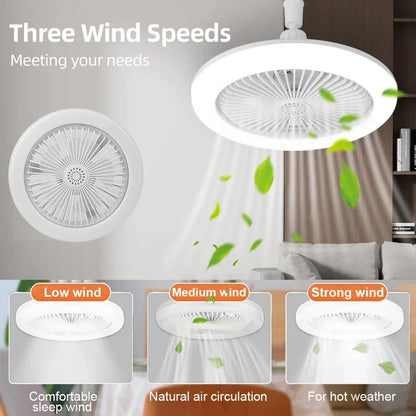 Ventilador De Teto Com Led Lâmpada Novo Com Control Remoto