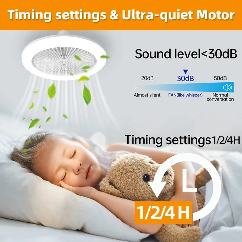 Xiaomi-ventilador de techo con Base convertidora de lámpara de iluminación, lámpara de ventilador de techo con Control remoto para dormitorio, sala de estar, hogar, silencioso, 3 velocidades