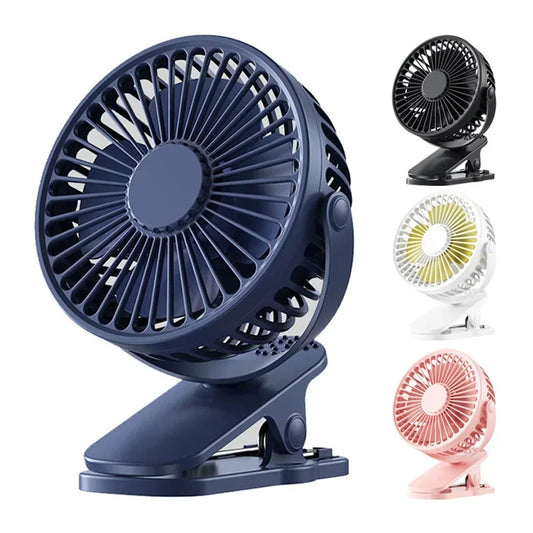 Ventilador de mesa recargable por USB, Mini ventilador de escritorio portátil con Clip, rotación de 360 ​​grados, ajustable, para dormitorio de estudiantes