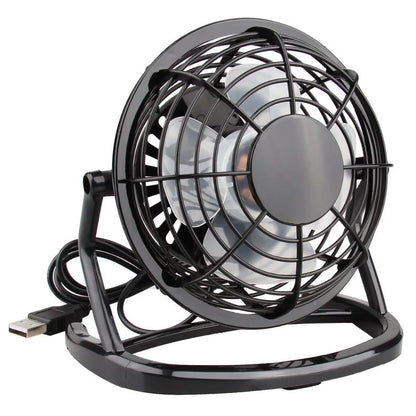 Ventilador silencioso USB, Enfriador de escritorio para ordenador portátil, Notebook, PC de escritorio, Ofiice, ventilador de refrigeración de verano, 4 aspas, Mini ventilador USB giratorio