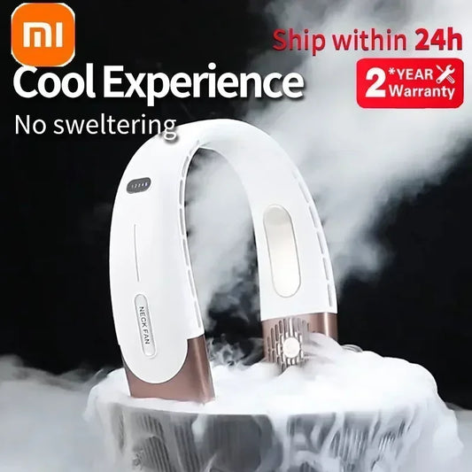 Xiaomi-ventilador de cuello colgante de 6000mAh, aire acondicionado portátil tipo C, Enfriador de aire recargable por USB, ventilador eléctrico de 5 velocidades para deportes