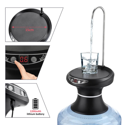 Bomba de agua con bandeja, dispositivo cuantitativo de presión de agua de doble propósito, cubos de agua Mineral, dispensador de agua automático eléctrico