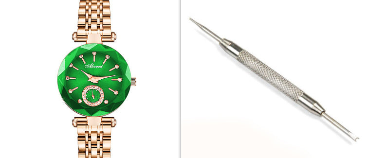 Reloj de cuarzo de corte simple a la moda para mujer