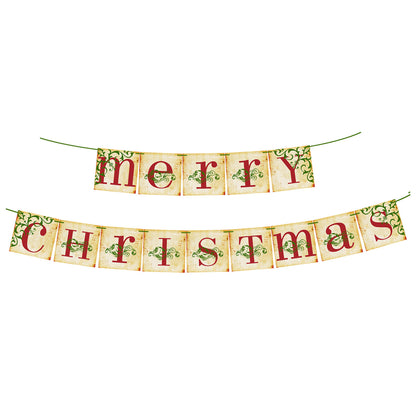 Christmas Party Decoration Layout Hanging Flag Banner