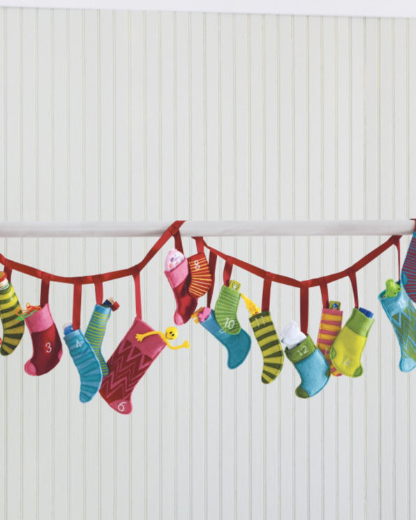 24 ornements de chaussettes de Noël en laine faits à la main