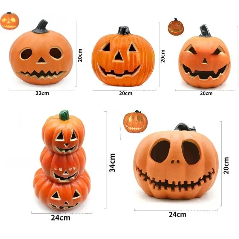 Lampe LED en forme de citrouille, lanterne décorative, visage fantôme, lumière citrouille, thème d'Halloween, fête, maison, intérieur, extérieur, cour, jardin, décoration 