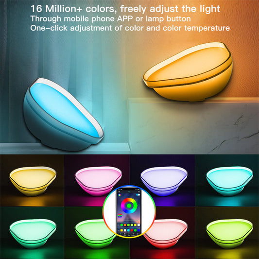 16 couleurs Smart WiFi APP contrôle veilleuse Bluetooth lampe de bureau lumière d'ambiance pour la décoration de la chambre à coucher à la maison