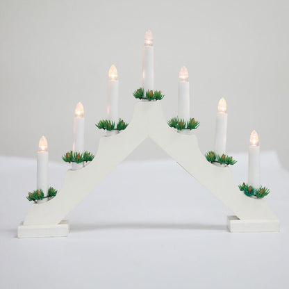 Christmas Window Decorations Wooden Candlesticks