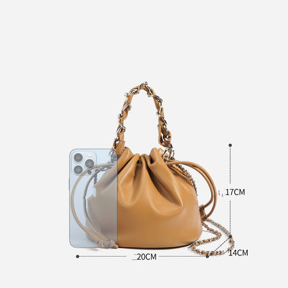 Bolso bandolera con cordón de cuero a la moda para mujer