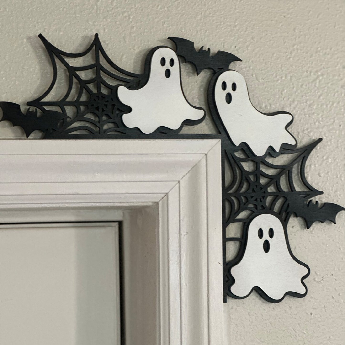 Halloween Ghost Pumpkin Witch Wooden Door Corner Decoration