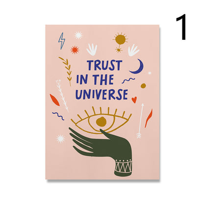 Believe In The Universe Inspirational Quotes Poster Boho Canvas Painting