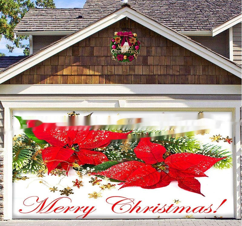 Christmas Background Fabric Garage Door Decoration Holiday Party Banner Amazon Tapestry