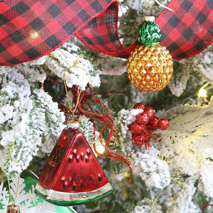 Pendentif en verre soufflé pour décoration d'arbre de Noël, dessert aux fruits