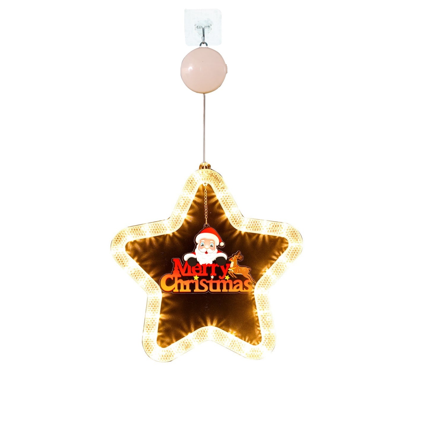 Christmas Decoration Pendant Five-pointed Star Horse Running LED Light