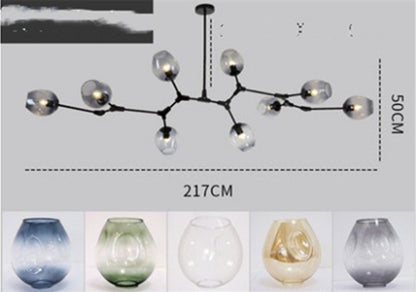 Lustre moléculaire de branche de concepteur nordique lampes d'art modernes simples