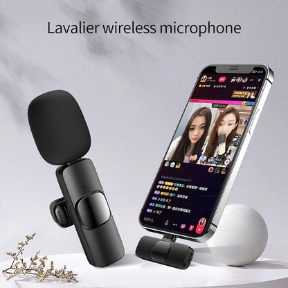 Micrófono Lavalier inalámbrico, Mini micrófono portátil para grabación de Audio y vídeo, para teléfono móvil, Android, batería de larga duración, transmisión en vivo y juegos