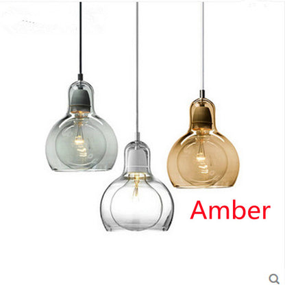 Simple Personality Bulb Creative Dining-room Lamp Single Head Glass Droplight