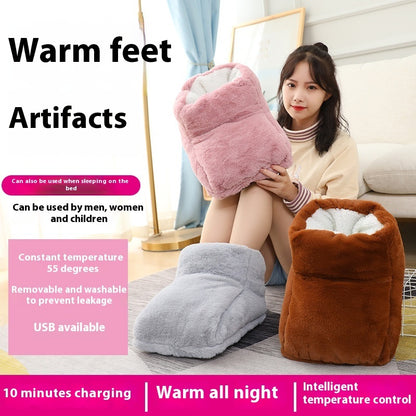 Plug-in High-top Rabbit Fur Hot Water Bag Foot Warmer