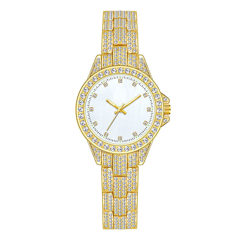 Reloj de diamantes completo con temperamento de moda para mujer