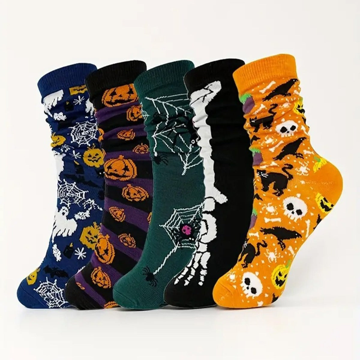 Women And Mens Funny Halloween Socks Adults Skeleton Dress Socks Spider Web Skull Crew Socks Novelty Halloween Gift