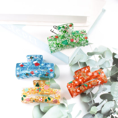 Five-pointed Star Sequin Acrylic Christmas Tree Barrettes