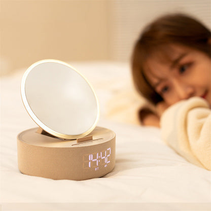 Mirror Wireless Charger Alarm Clock Bluetooth Speaker LED Night Light Smart Digital Clock Loudspeaker For Phone Charger