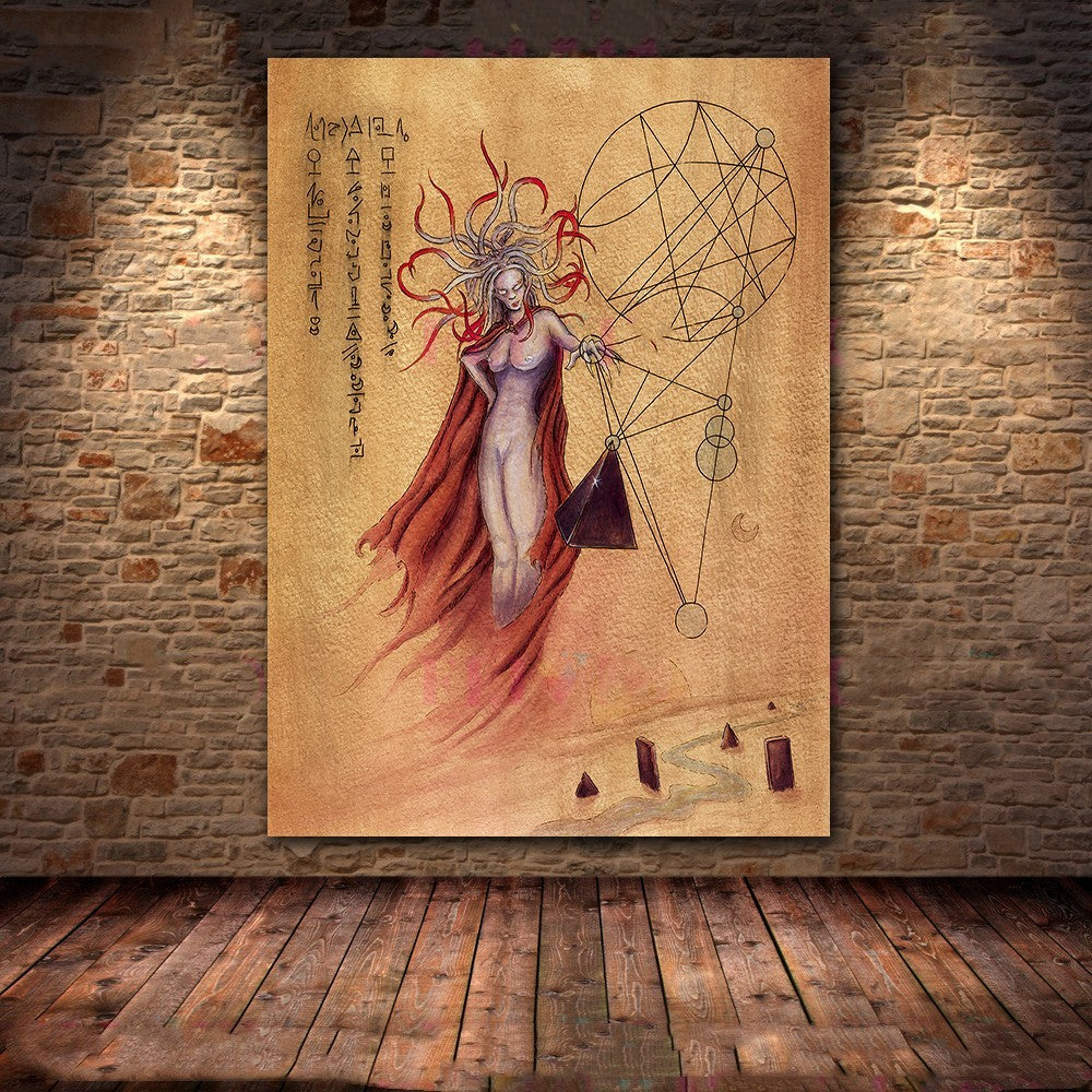 Dark Demon And Holy Geometric Wall Art Canvas