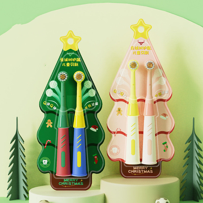 Brosse à dents pour enfants 2 pièces Arbre de Noël de dessin animé