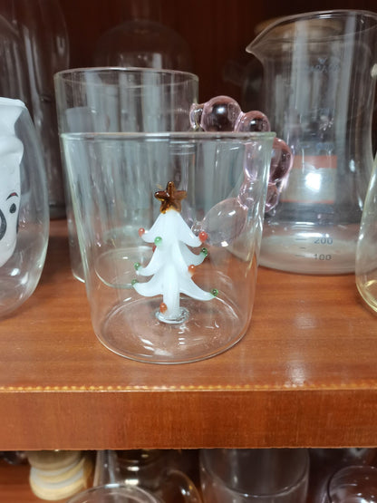 Coupe en verre en forme d'arbre de Noël en trois dimensions