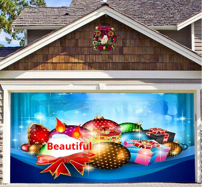 Christmas Background Fabric Garage Door Decoration Holiday Party Banner Amazon Tapestry