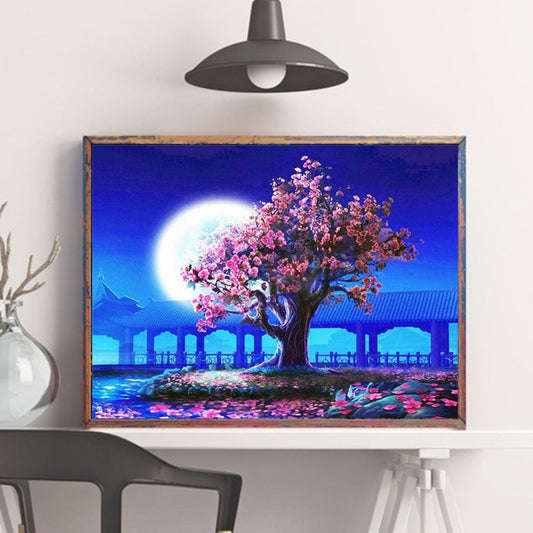 5D Moon Landscape Embroidery Diamond Painting Kit