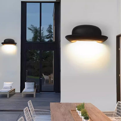 Outdoor Wall Waterproof Creative New Hat Shape Doorplate Lamp