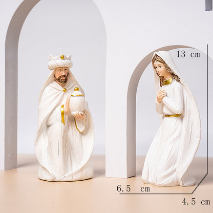 Christmas Manger Set Decoration Soft Decoration Hallway Home Display Window Decoration Resin Crafts