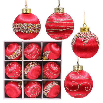 Christmas Decorations Foam Painted Silk Ball Christmas Tree Pendant