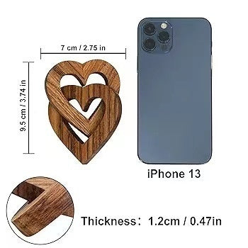 Valentine's Day Wooden Doppel Herz Buckle Heart-shaped Chain Decoration