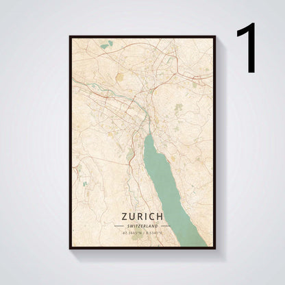 Genève Lugano St Gallen Autriche Suisse Poster