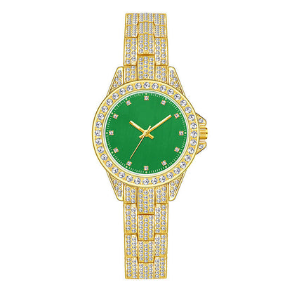 Reloj de diamantes completo con temperamento de moda para mujer