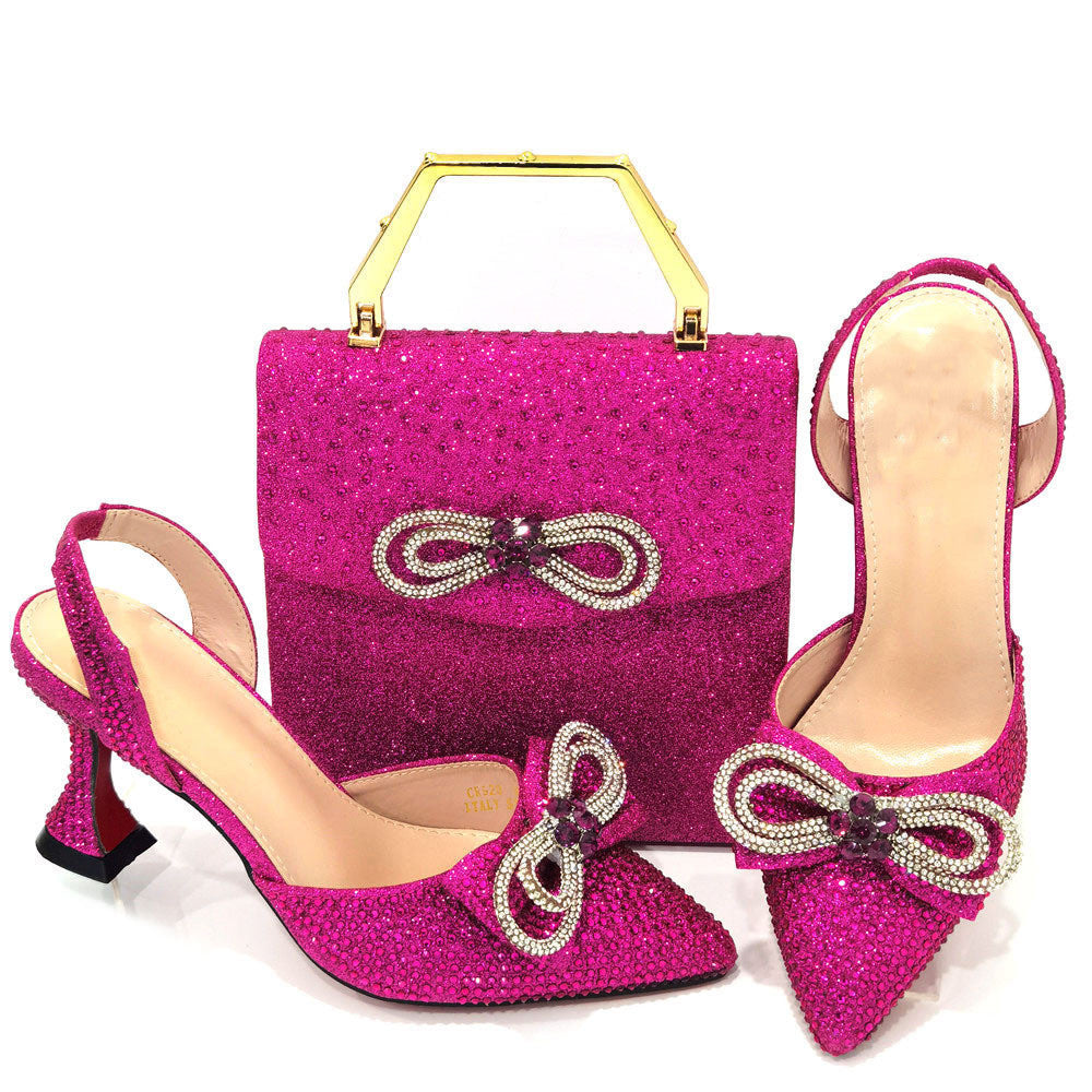 Women's Fashion Casual Party High Heels With Tote Bag