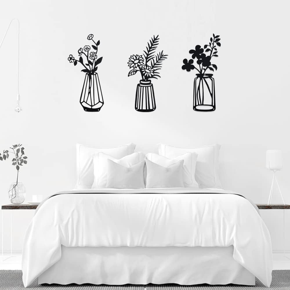 3PCs Vase Wall Decoration Minimalist Art Sculpture