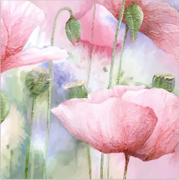 Peinture murale florale aquarelle colorée Impression sur toile